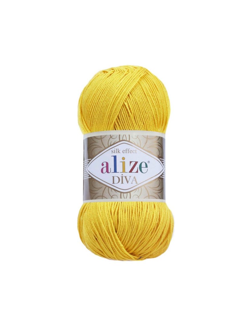 ALIZE Diva Silk Acrylic Yarn 110 Yellow