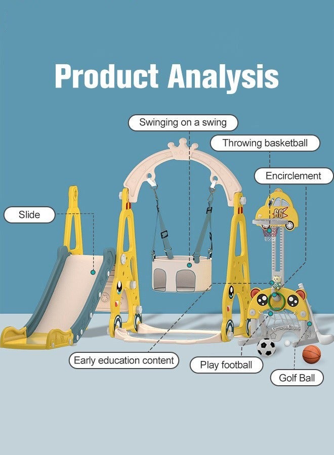 دوركو طقم ألعاب كامل 7 في 1 للأطفال مع طوق كرة السلة والجولف وكرة القدم وألعاب رمي الخواتم، مثالي كهدية للصغار، مصنوع من مواد عالية الجودة، يمكن استخدامه داخليًا وخارجيًا - Image 3