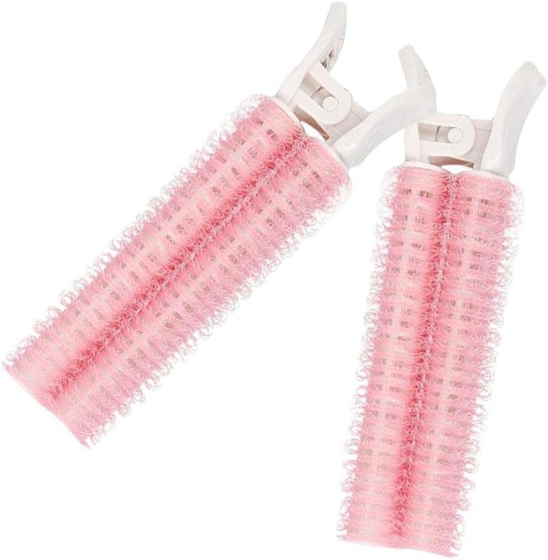 كلاراكو قطعتان من مشابك جذور الشعر البلاستيكية، أداة صالون تجميل، مشابك شعر طبيعية للغرة، أداة تصفيف، بكرات شعر، لتصفيف الشعر أثناء السفر أو العمل أو حتى في المنزل، لون وردي - Image 1