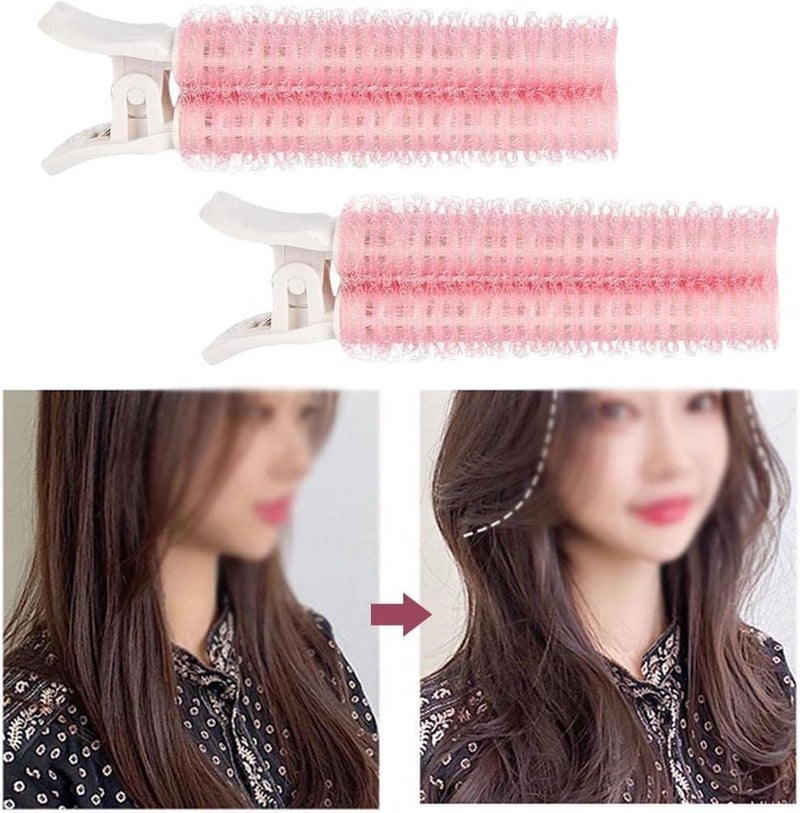 كلاراكو قطعتان من مشابك جذور الشعر البلاستيكية، أداة صالون تجميل، مشابك شعر طبيعية للغرة، أداة تصفيف، بكرات شعر، لتصفيف الشعر أثناء السفر أو العمل أو حتى في المنزل، لون وردي - Image 3