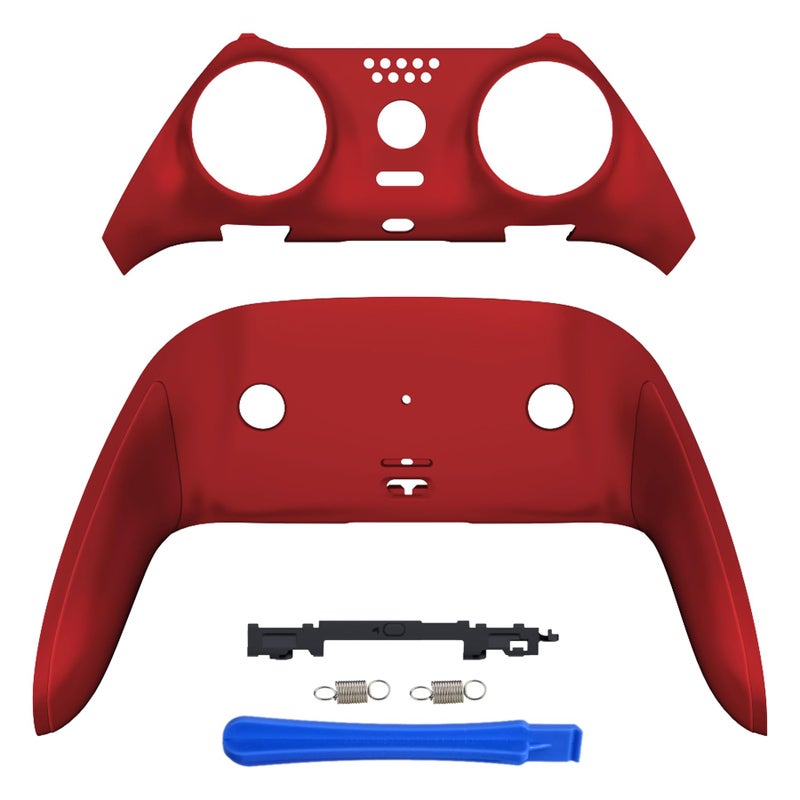 eXtremeRate Top Bottom Decorative Trim Shell Compatible with ps5 Edge Controller DIY Replacement Front Back Clip Shell Custom Scarlet Red Plates Cover Compatible with ps5 Edge Controller - Image 2