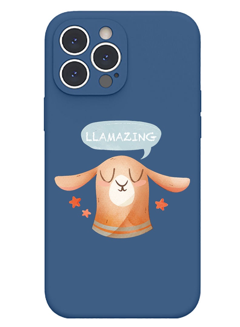 Theodor Protective Slim Fit Case Liquid Silicone Cover with Full Body Protection Anti-Scratch Shockproof Case For iPhone 12 Pro Max Blue  - Llamazing lama  - Image 1