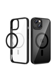 Case for iPhone 15 Plus, Clear Slim MagSafe Compatible Case with Built-in Magnets, Drop Protection, Scratch Resistant, Black