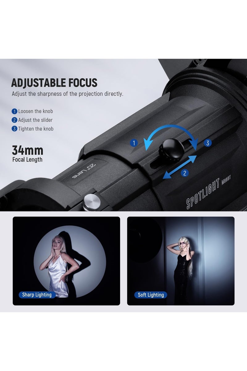 Neewer NEEWER 20° MS‑Mount Spotlight Snoot (Bag Only) – Precision 20° Projection Modifier for MS Series LED Lights, Carrying Bag Included  - Image 4