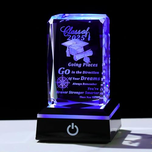 Movdyka 2025 Graduation Gifts for Her Him, 3D Layser Engraved Class of 2025 with Base, Unique High School College Graduation Gift Ideas for Women Men Girls Daughter Son Unisex - Image 5