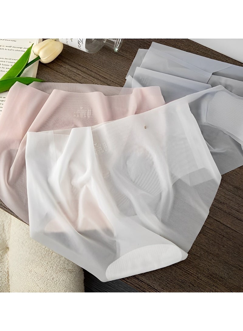 REOCLE Women's Underwear Seamless Comfort Briefs Ultra Thin Ice Silk Panties Non-Marking Ice Silk Underwear - Image 4