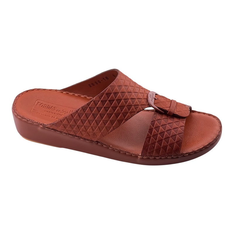 إيت صندل عربي يدوي الصنع للرجال من AET | شبشب رجالي خارجي | شبشب مفتوح من الأمام للاستخدام اليومي | جلد شامواه عربي أصلي مع إبزيم | تصميم جديد | نعل داخلي بلون بني فاتح | مريح وخفيف الوزن - Image 1