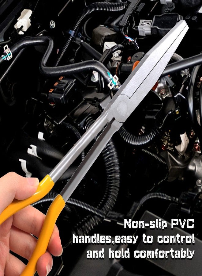 كماشة LEONTOOL ذات الأنف المسطح الطويل، مقاس 11 بوصة، كماشة منقار البط مع فكوك مسننة لإصلاح السيارات والأعمال الميكانيكية، كماشة طويلة المدى للمساحات الضيقة التي يصعب الوصول إليها والمناطق الخالية المحدودة - Image 5