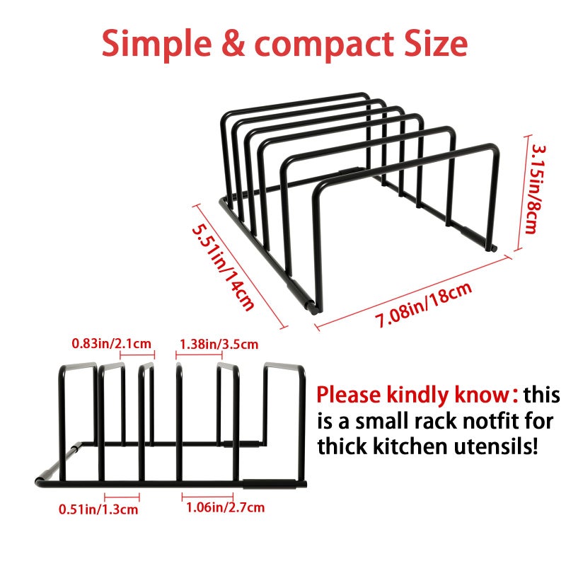 PAJWITHL cookie sheet organizer for cabinet for Cutting Boards Baking Sheets, Cookie Pans, Cooling Small Racks Storage Stand and Bakeware,Kitchen Cabinet Countertop Organizer (Black - 1pack) - Image 3