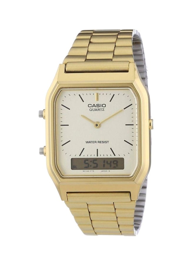 CASIO Men Stainless Steel Analog & Digital Watch AQ-230GA-9D - 30 mm - Gold - Image 1