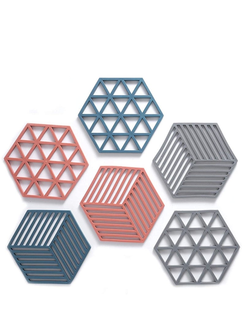 KASTWAVE 8 Pack Premium Silicone Trivet Mats Multipurpose Hot Pot Holders Trivets for Hot Pots and Pans, Hot Pads Thick Countertop Mat for Hot Dish Non-Slip and Heat Resistant - Image 2