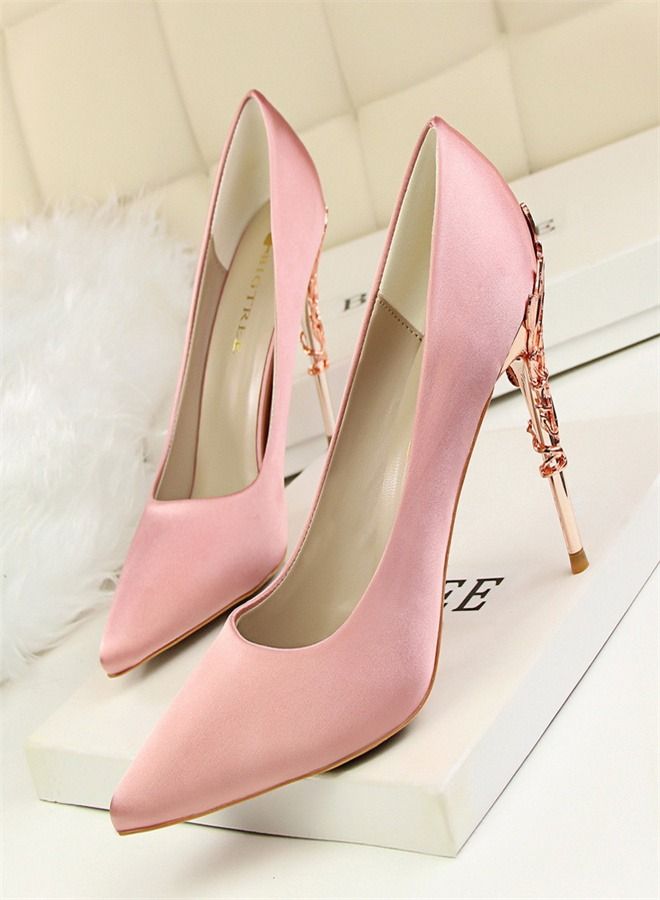 BIGTREE Fashion Pointed High Heels 10CM Pink 