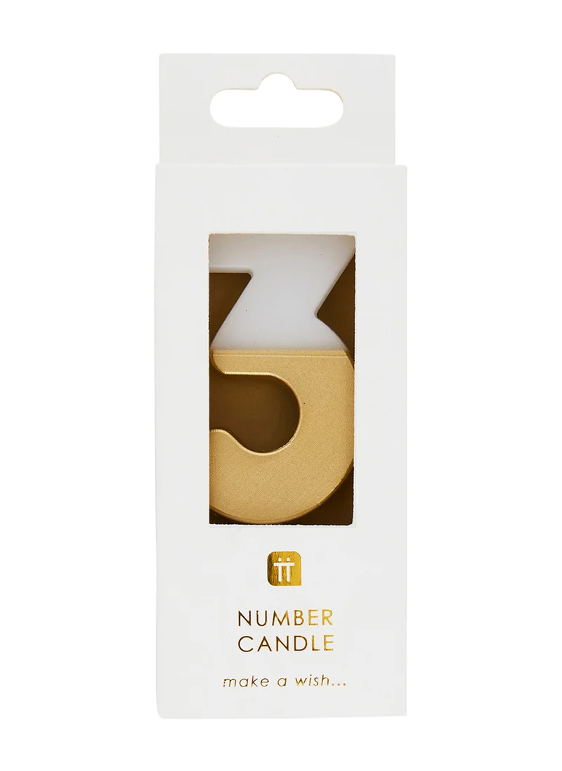 Talking Tables Talking Tables 3 Number Birthday Candles, Gold Candle for Cake Decoration, Candle for Birthday Cake Topper, Anniversary Cake Number Candle. Candles stick for special occasions such as birthdays and Anniversaries.