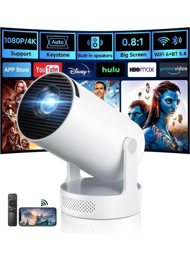 أكاليكس جهاز عرض ذكي 4K صغير – بروجكتور محمول بنظام أندرويد مع WiFi وBluetooth وشاشة 130 بوصة - Image 2