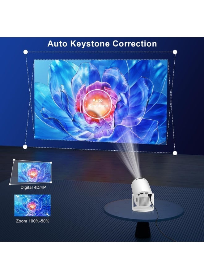 أكاليكس جهاز عرض ذكي 4K صغير – بروجكتور محمول بنظام أندرويد مع WiFi وBluetooth وشاشة 130 بوصة - Image 5