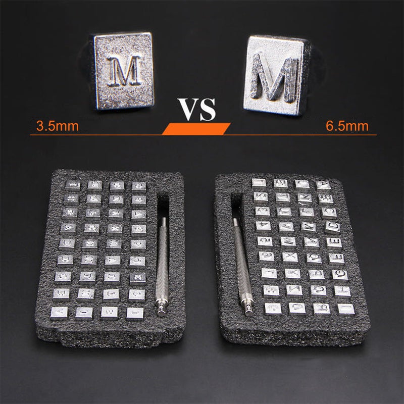 36PCS Alphabet Letter & Number Stamper Set Leather Stamping Tool Punch Stamps Knurled Non-slip Handle Steel Punch Tools for Leathercraft DIY Alphabet A-Z Number 0-9 3.5mm - Image 4