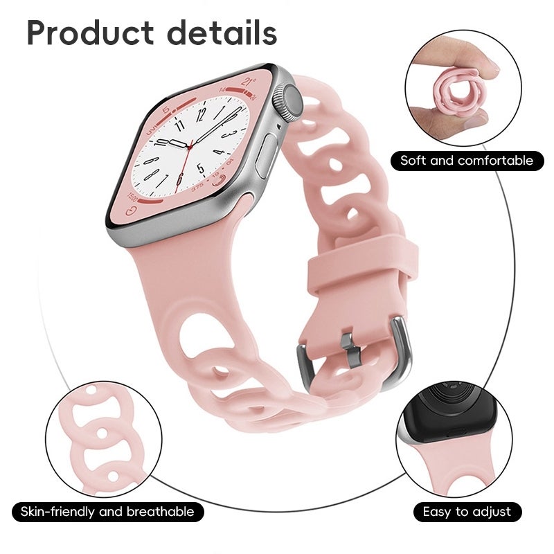 erorex For Apple Watch Se 40Mm Donut Hollow Silicone Watch Band(Orange) - Image 3