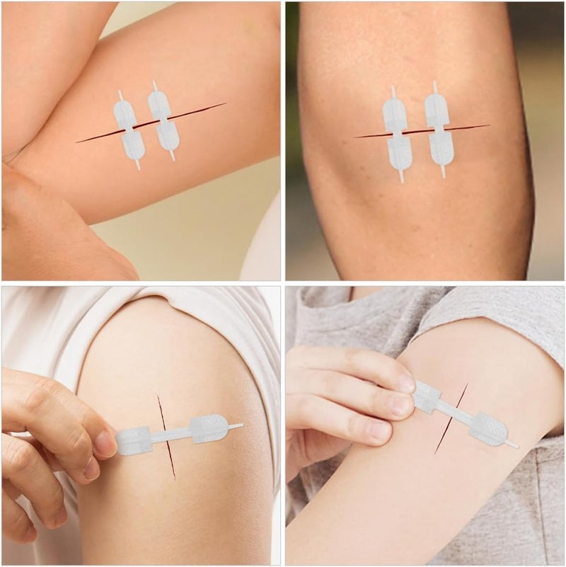 6 Pieces Zip Closure Adhesive Bandages 45x10mm Breathable Cloth Wound Care Strips for Outdoor Quick Free Wound - Image 4