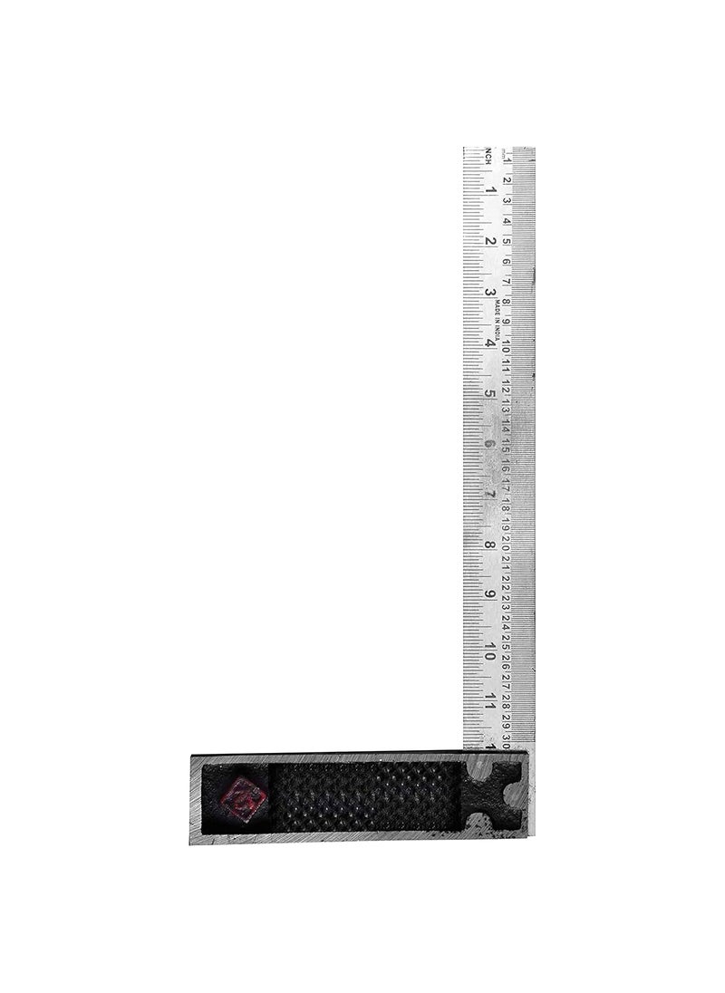 Homdum Homdum Carpenter try square with 10inch steel ruler scale heavy duty 90 degree woodworking tool for engineer metal works size 10  - Image 1
