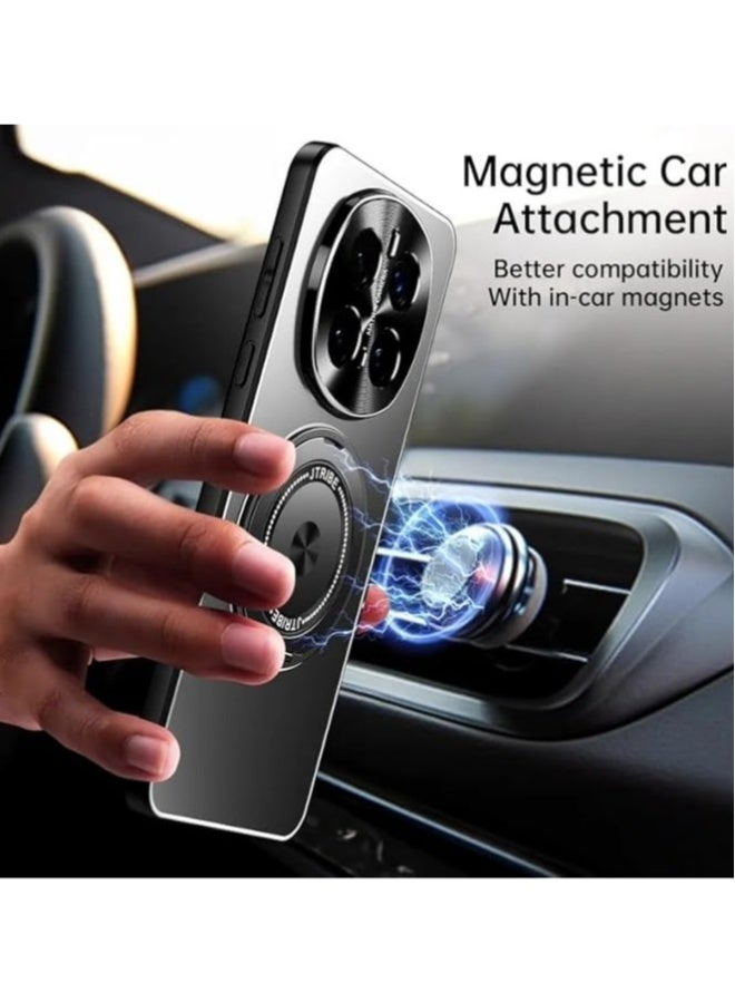 Case Compatible with Honor Magic 7 Pro, Metal Matte Case 【Compatible with Mag-Safe】, Camera Lens Protection Shockproof Slim Phone Case Cover with 360 Rotatable Ring Stand  - Image 4