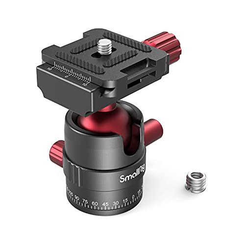 SmallRig Tripod Ball Head 360 Degree Rotating Panoramic Ballhead with 1/4 inch Quick Shoe Plate, Max Load up to 5 kg/ 11lb, for Tripod Monopod Slider DSLR Camera Camcorder - 3034 - Image 1