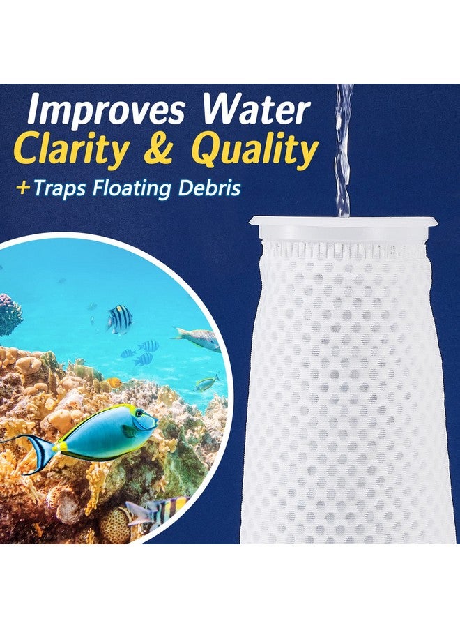 Jecery Jecery 8 Pcs Filter Socks 4 Inch 3D Honeycomb Design Filter Sock 4 Inch Ring by 11.8 Inch Long Saltwater Aquarium 150μm Aquarium Sump Use in Fish Tank Sump Overflow, White  - Image 4