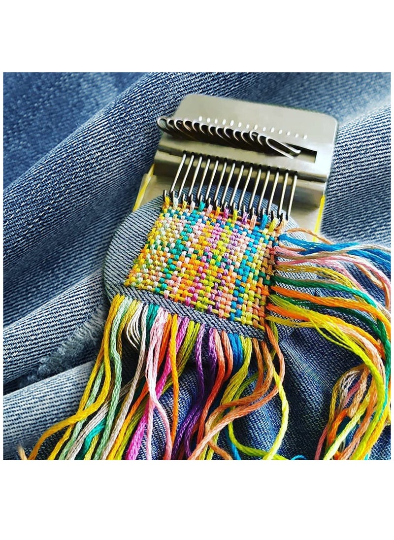 Generic - Darning Loom Speedweve Weaving Tool Kit with 10 Hooks - Wooden Frame for Beginners to Quickly Mend Jeans, Repair Holes, and Create Beautiful DIY Weaving Arts on Clothes and Socks. - Image 1