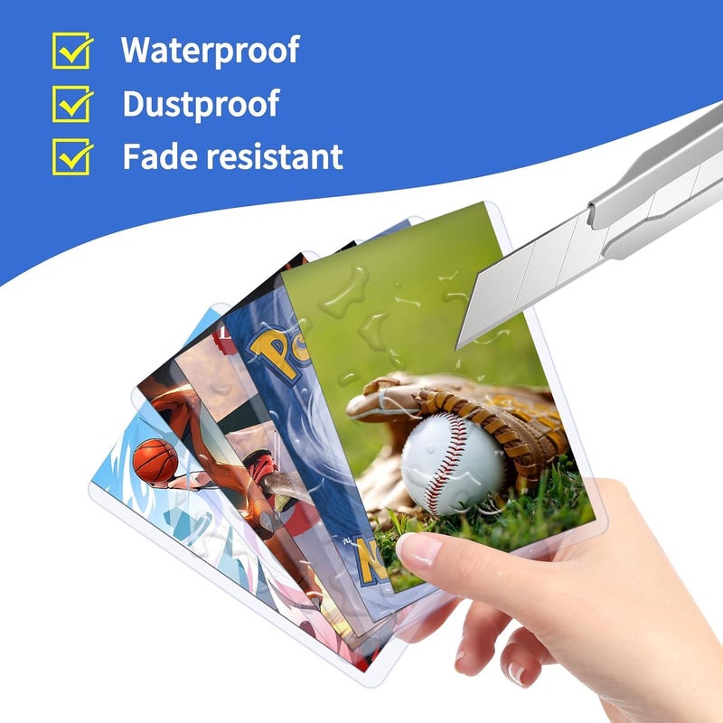 LBOYLOVE 200 Card Sleeves Top Loaders for Cards, 3""X4"" Baseball Cards Protectors Hard Plastic, Premium Toploaders Holder for Trading Sports Football Game Card(100 Top Loaders + 100 Penny Sleeves) - Image 3