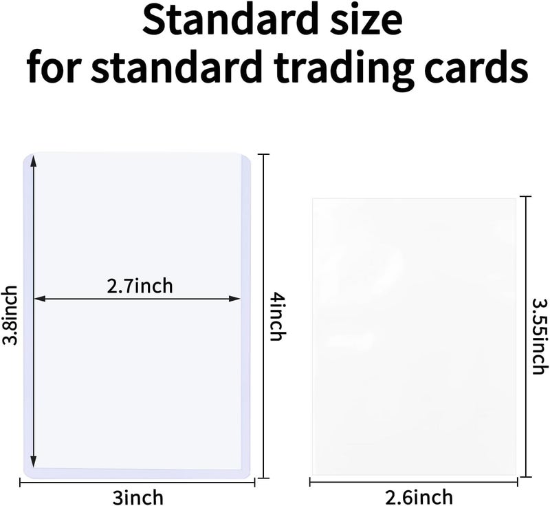 LBOYLOVE 200 Card Sleeves Top Loaders for Cards, 3""X4"" Baseball Cards Protectors Hard Plastic, Premium Toploaders Holder for Trading Sports Football Game Card(100 Top Loaders + 100 Penny Sleeves) - Image 5