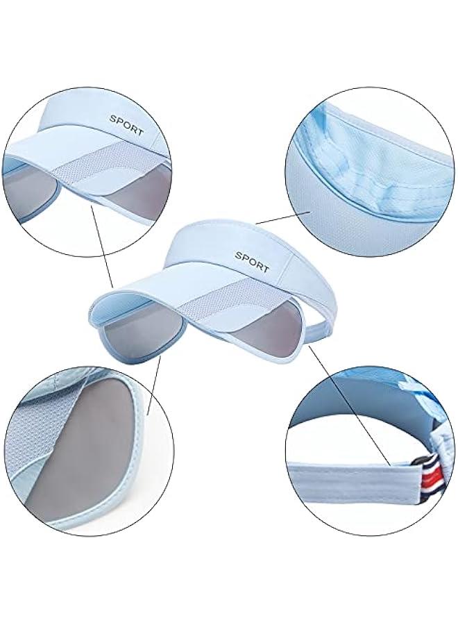 Generic Wide Brim Visor Hat for Women Golf Visor Cap Sun Protection Hat for Beach Garden Tennis Running Sunshade Hat - Image 3