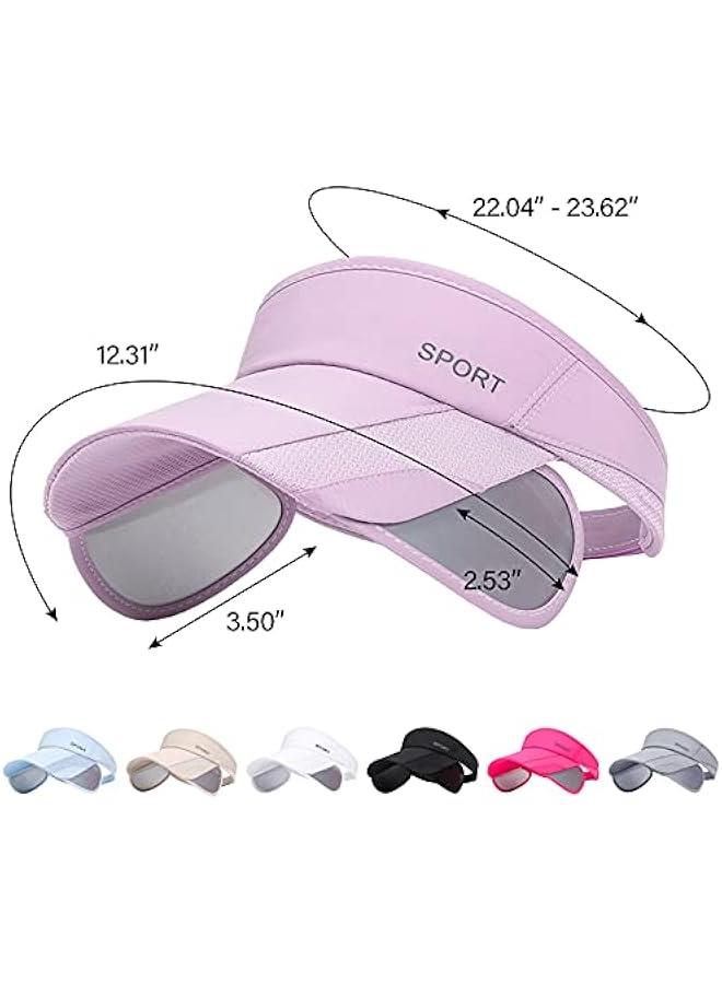 Generic Wide Brim Visor Hat for Women Golf Visor Cap Sun Protection Hat for Beach Garden Tennis Running Sunshade Hat - Image 4