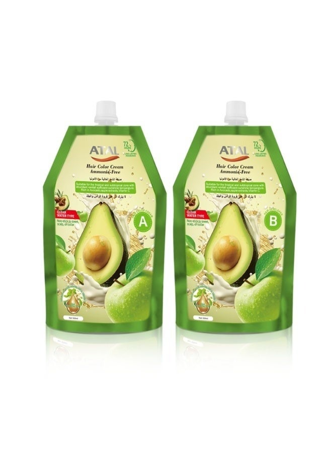 ATAL Natural Hair Dye (Natural Black) Avocado Pro No Ammonia with Avocado & Apple Cream Extract 500ml + Developer 500ml Skin Free Technology - Image 3