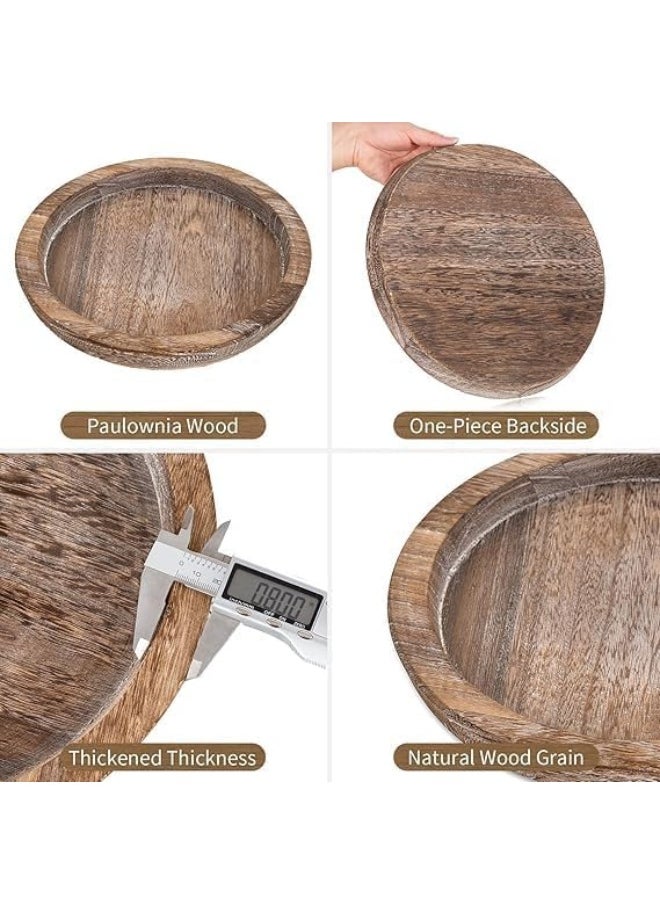 Horoof Home Horoof Home® Rustic Round Wooden Serving Tray  - Image 3
