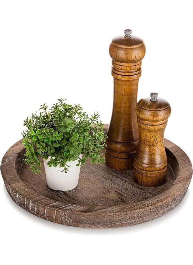 Horoof Home Horoof Home® Rustic Round Wooden Serving Tray  - Image 1