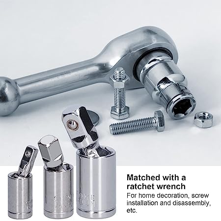 BARASH see ever Universal Joint Set Joint Socket Swivel Set Vanadium Steel Impact Resistant 12 38 14 for Ratchet Wrench - Image 3