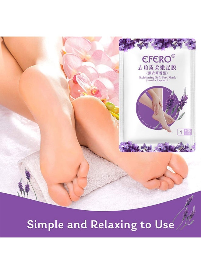 efero Exfoliating Soft Foot Mask, Baby Soft Foot Mask Socks for Removing Dead Skin, Cracked Heels, and Calluses (Lavender) - Image 3