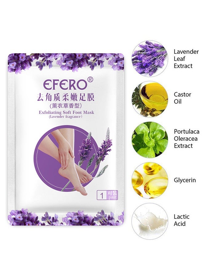 efero Exfoliating Soft Foot Mask, Baby Soft Foot Mask Socks for Removing Dead Skin, Cracked Heels, and Calluses (Lavender) - Image 5
