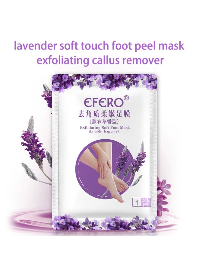 efero Exfoliating Soft Foot Mask, Baby Soft Foot Mask Socks for Removing Dead Skin, Cracked Heels, and Calluses (Lavender) - Image 2