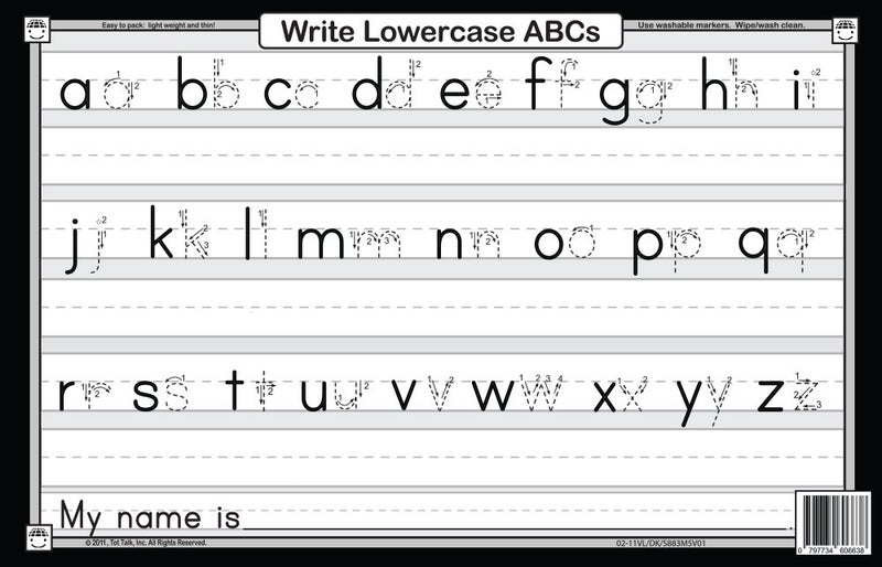 Tot Talk Lowercase ABCs Educational Placemat for Kids â€“ Made in USA â€“ Durable, Double-Sided, Placemat with Phonics & Writing Practice â€“ Waterproof, Wipeable, 17.5â€ x 11.5â€ - Image 2