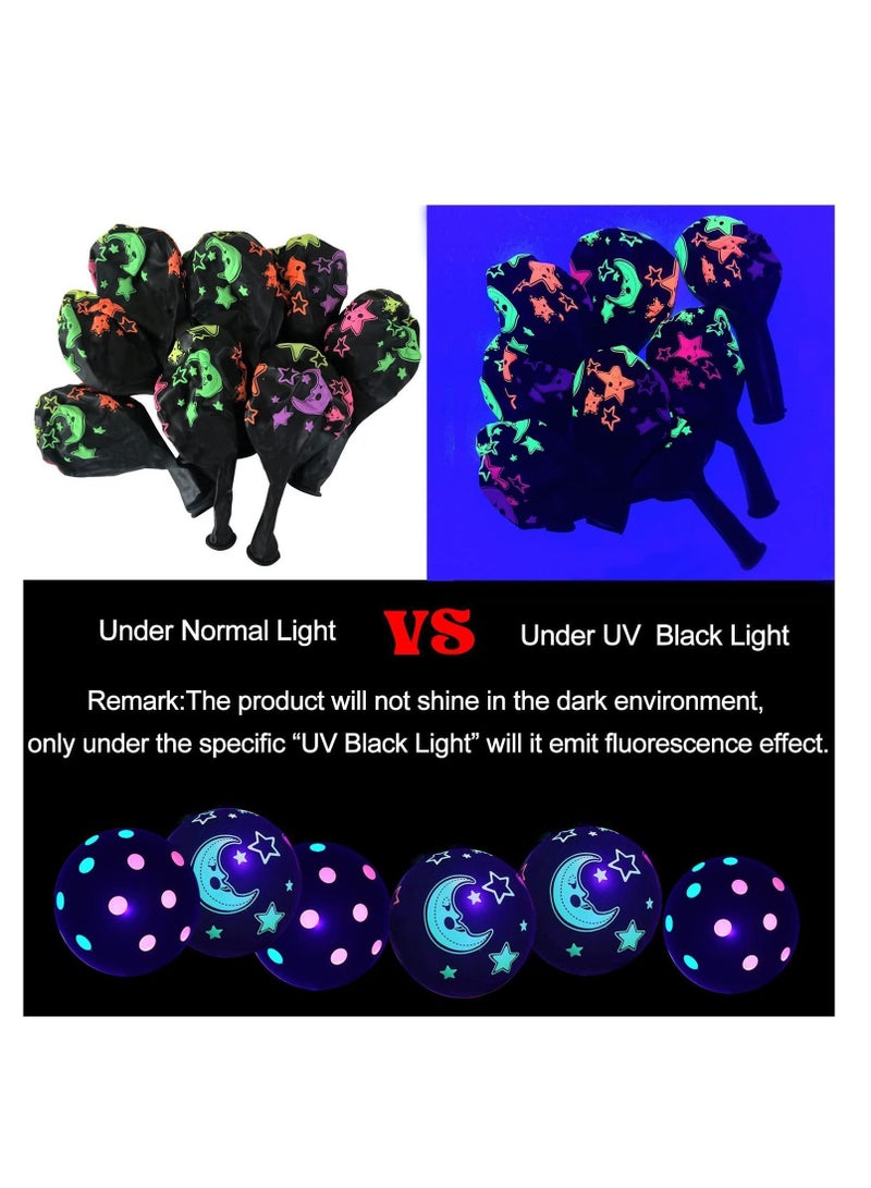 NIBEMINENT UV Neon Glow Balloons, 50 Pieces Balloons in the Dark Party Supplies Decorations Fluorescent BlackLight Bulk for Black Light Wedding Birthday  - Image 3