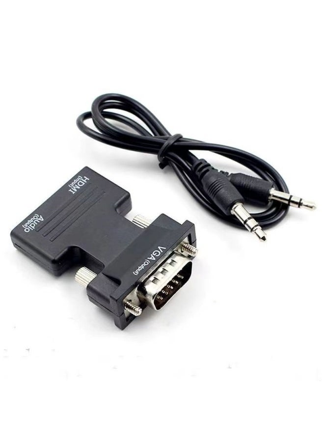 Generic HDMI Female To VGA Male Converter And Audio Adapter Black/Silver  - Image 1