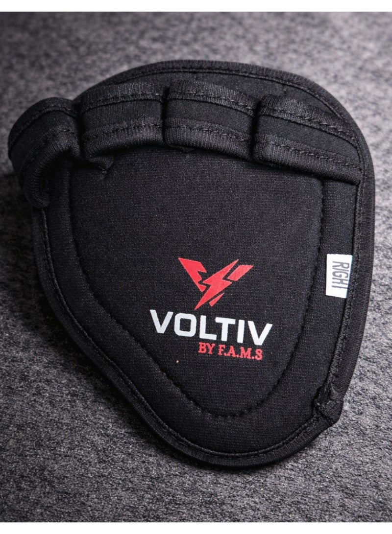 VOLTIV Heavy Duty Lifting Grips with Wrist Support – Anti-Slip Rubber Palm Pads for Weightlifting, Pull-Ups, Deadlifts & Gym Training - Image 3