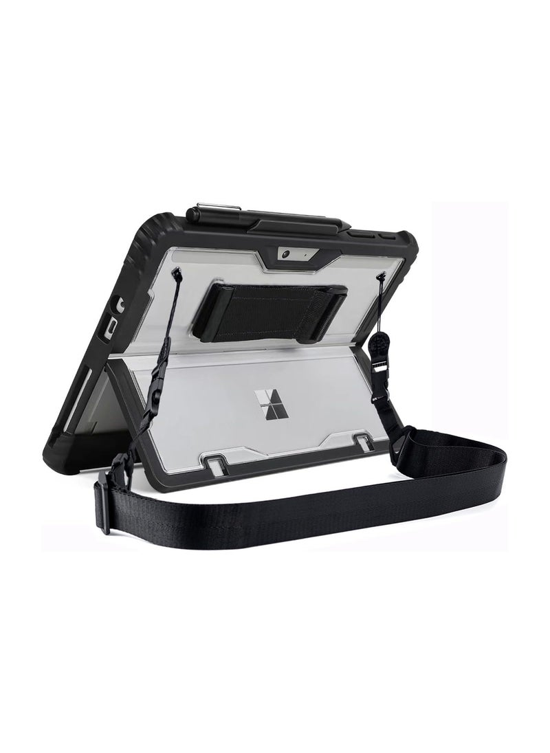 Generic Case for Microsoft Surface Pro 11 (2024), Clear Durable Drop Proof Smart Tablet Case with Hand Strap, Pen Holder and Shoulder Strap  - Image 1