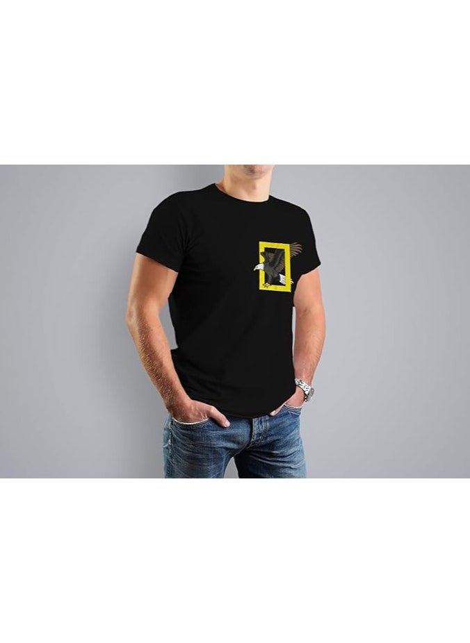 ISTANBUL MODEL - Round Neck Short Sleeve t-shirt for men, Regular fit, cotton, Special print "EAGLE" - Image 1