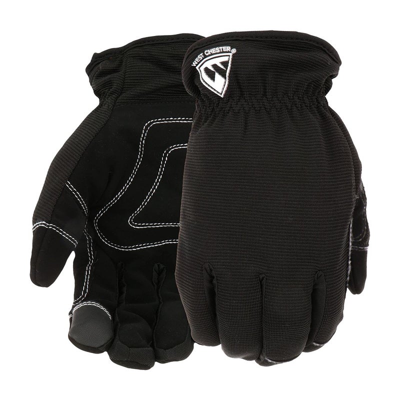 West Chester High-Dexterity Lined Men's Work Gloves, PosiTherm Lining, Winter Weather Gloves, Touch Screen Capable, Black, Large, (96156BK-L) - Image 1