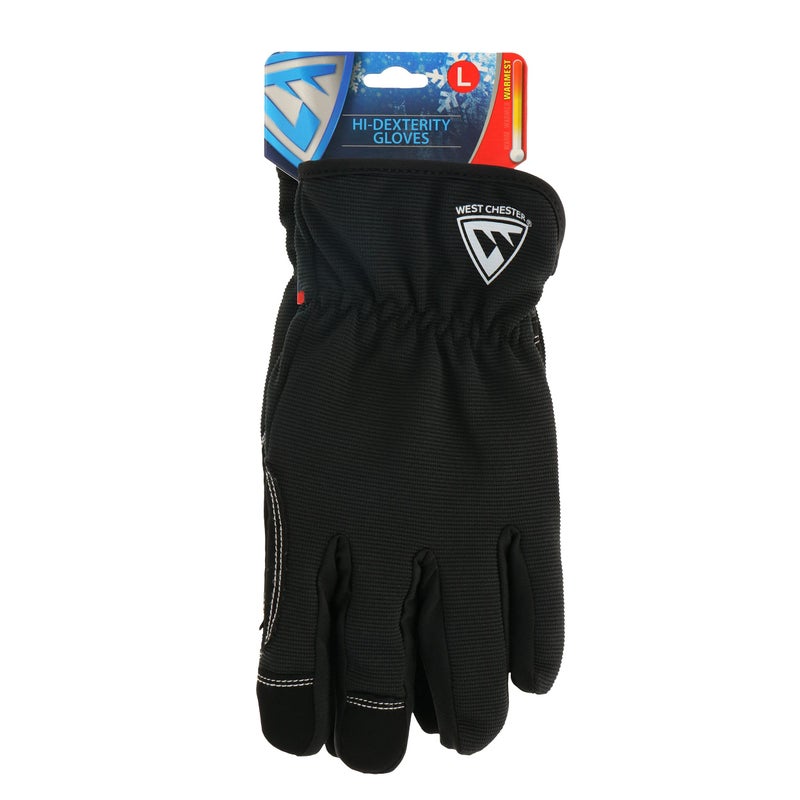 West Chester High-Dexterity Lined Men's Work Gloves, PosiTherm Lining, Winter Weather Gloves, Touch Screen Capable, Black, Large, (96156BK-L) - Image 5