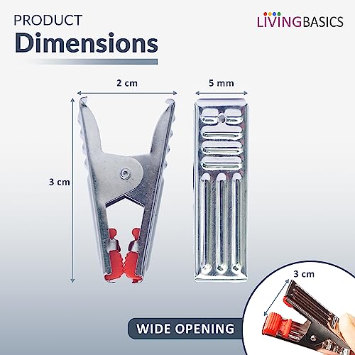 LivingBasics Premium Cloth Clips for Drying Clothes - Multipurpose Clothes Pins for Indoor & Outdoor Use - Strong & Durable Steel Clips for Clothes Drying, Stainless Steel Hanging Clips (18 Pins+1Box) - Image 2