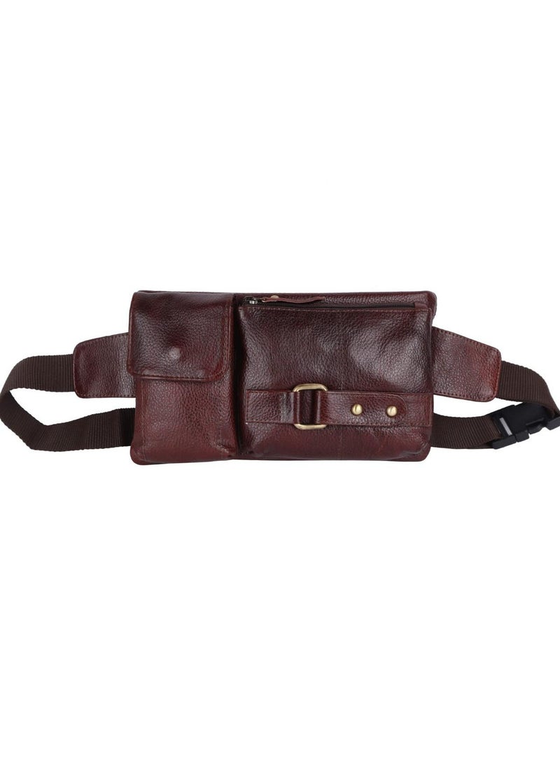POGAGO Premium Quality 100% Cow Leather Waist Bag – BROWN Fanny Pack for Men & Women, Perfect Travel Accessory & Passport Holder  - Image 1