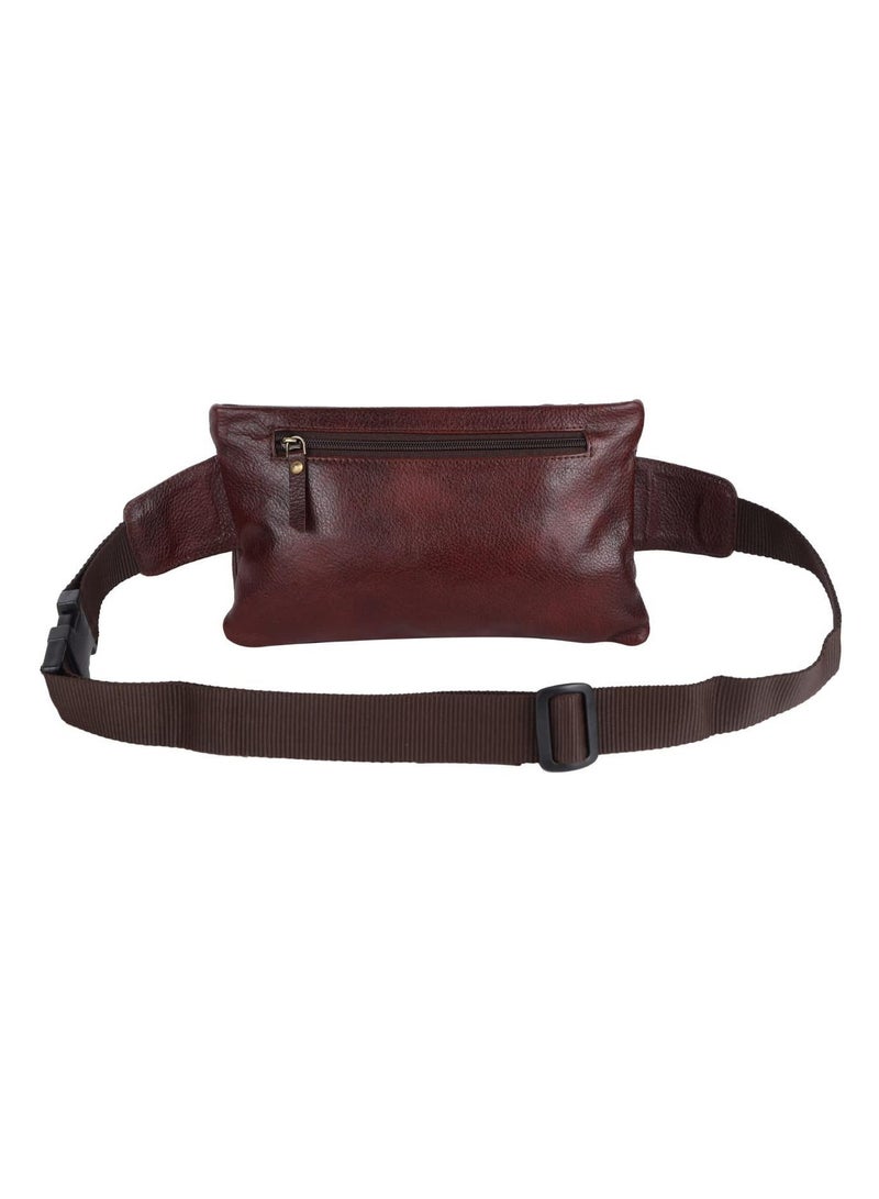 POGAGO Premium Quality 100% Cow Leather Waist Bag – BROWN Fanny Pack for Men & Women, Perfect Travel Accessory & Passport Holder  - Image 3