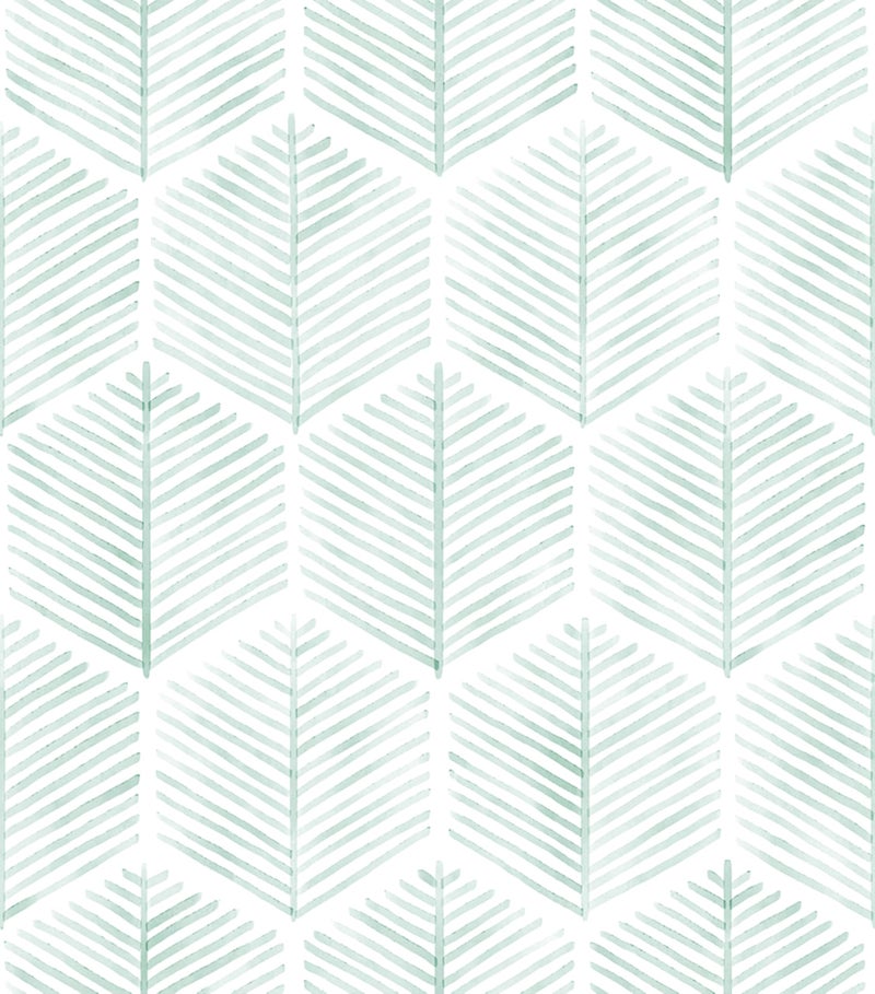 MelunMer Modern Peel and Stick Wallpaper Boho Contact Paper for Cabinets and Drawers Self Adhesive Wallpaper Removable Wallpaper for Bedroom Geometric Wallpaper for Bathroom Green/White 17.3''×78.8'' - Image 1